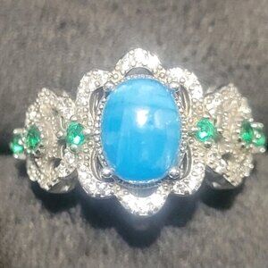 Sterling Silver Apatite Ring Size 7.5